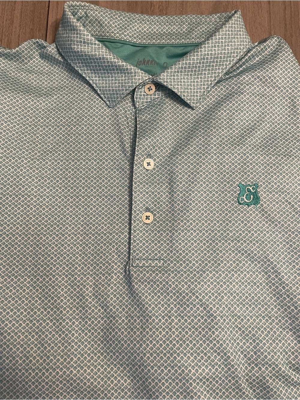 XXL johnnie-O PREP-FORMANCE Polo | Teal Diamond Mesh | Edgewood CC